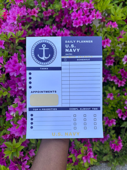 Navy Daily To-do Notepad