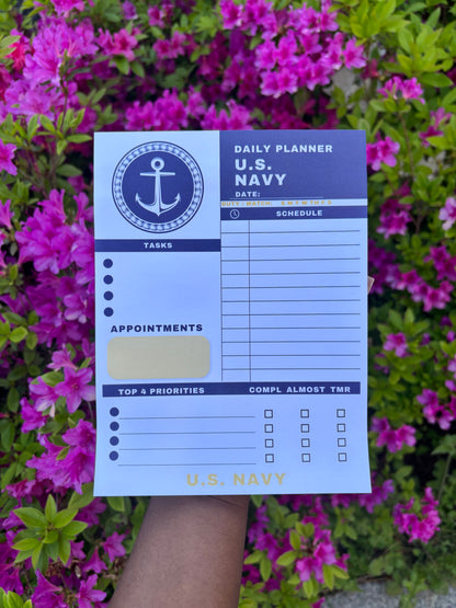 Navy Daily To-do Notepad